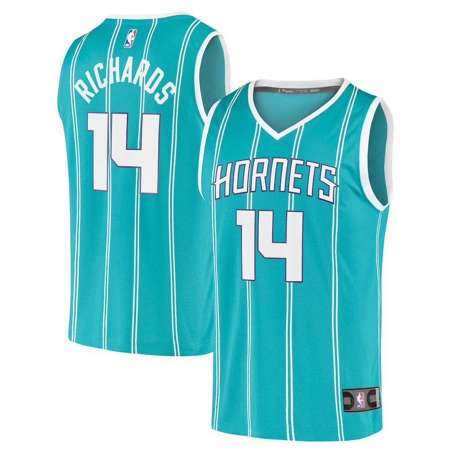 Men Charlotte Hornets 14 Nick Richards Fanatics Branded Teal Fast Break Replica NBA Jersey